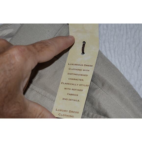 Oak Hill Hawaiian Style Linen Blend Pants Mens Size 54 x 32 Khakis Tan NEW - Picture 5 of 10